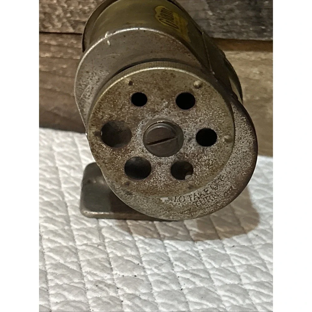 Antique Giant Apsco Pencil Sharpener Yellow Clear Wall Desk